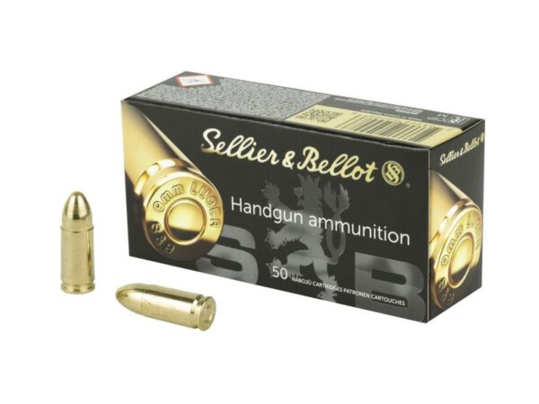 Sellier & Bellot Pistol 9mm 124 Grain 50 Round Box - Image 2